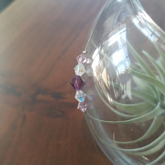 Swarovski Purple Diamond Crystals Beads Necklace - Picture 4 of 14